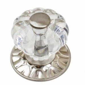 5 PACK GLIDE RITE 1.25" SATIN NICKEL CLEAR CRYSTAL ACRYLIC CABINET DRAWER KNOB